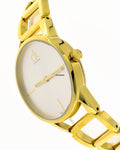  Shop Authentic Calvin Klein Stately Silver Dial Gold Steel Strap Watch for Women - K3G23526 - Luxxuri