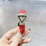  Shop Authentic Guess Fame Quartz Gold Dial Red Leather Strap Watch For Women - GW0504L2 - Luxxuri