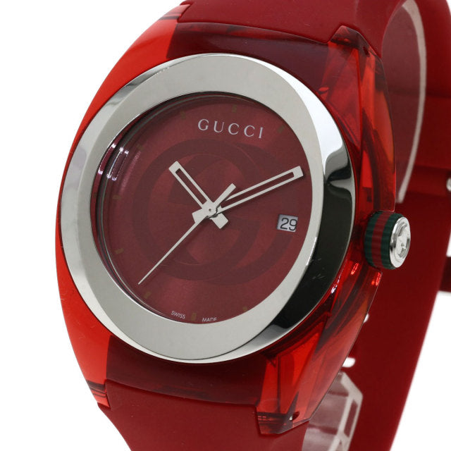  Shop Authentic Gucci Sync Quartz Red Dial Red Rubber Strap Watch For Women - YA137303 - Luxxuri