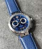  Shop Authentic Versace Aion Chronograph Blue Dial Blue Leather Strap Watch for Men - VE1D01220 - Luxxuri
