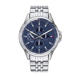 Shop Authentic Tommy Hilfiger Shawn Multifunction Quartz Blue Dial Silver Steel Strap Watch for Men - 1791612 - Luxxuri