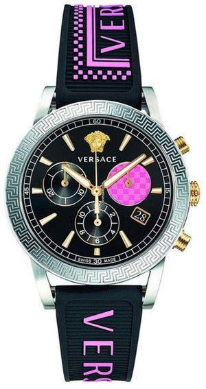  Shop Authentic Versace Sport Tech Chronograph Black Dial Black Rubber Strap Watch for Women - VELT00619 - Luxxuri