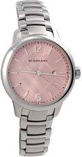  Shop Authentic Burberry The Classic Pink Dial Silver Steel Strap Watch for Women - BU10111 - Luxxuri