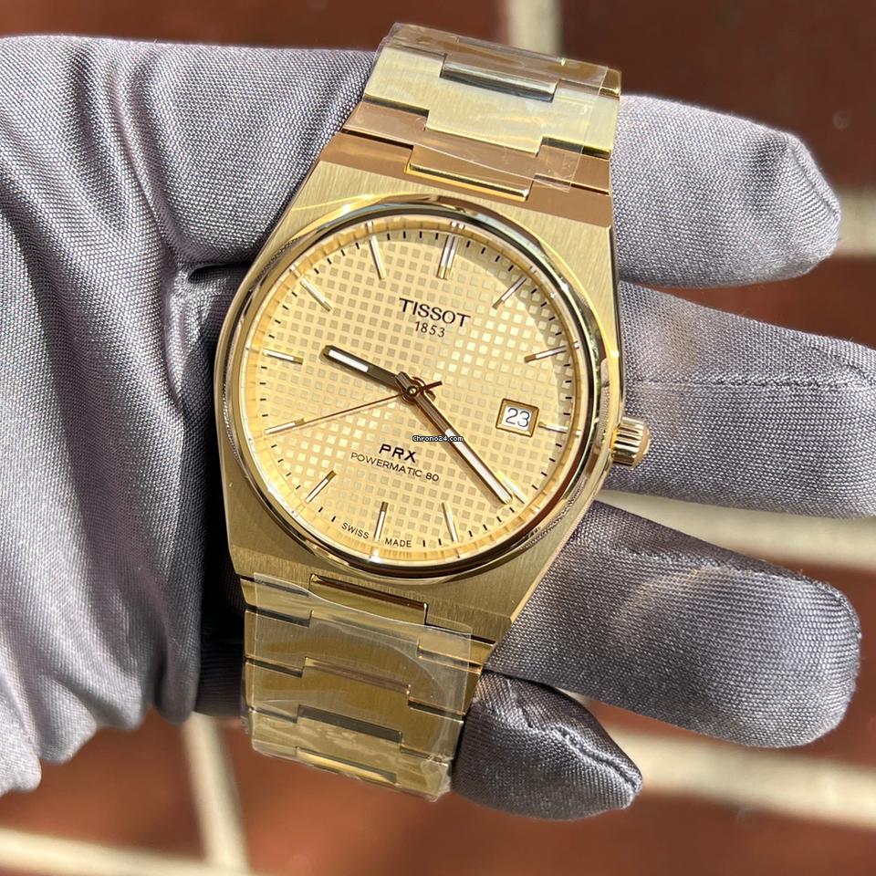  Shop Authentic Tissot PRX Powermatic 80 Gold Dial Gold Steel Strap Watch for Men - T137.407.33.021.00 - Luxxuri