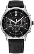  Shop Authentic Tommy Hilfiger Kyle Quartz Black Dial Black Leather Strap Watch for Men - 1791630 - Luxxuri