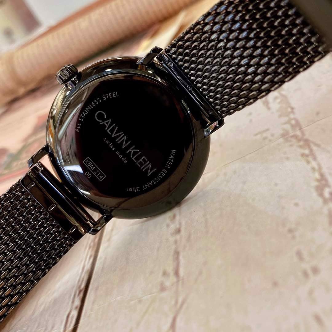  Shop Authentic Calvin Klein High Noon Quartz Black Dial Black Mesh Bracelet Watch for Men - K8M21421 - Luxxuri