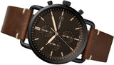  Shop Authentic Fossil Commuter Chronograph Black Dial Brown Leather Strap Watch for Men - FS5403 - Luxxuri