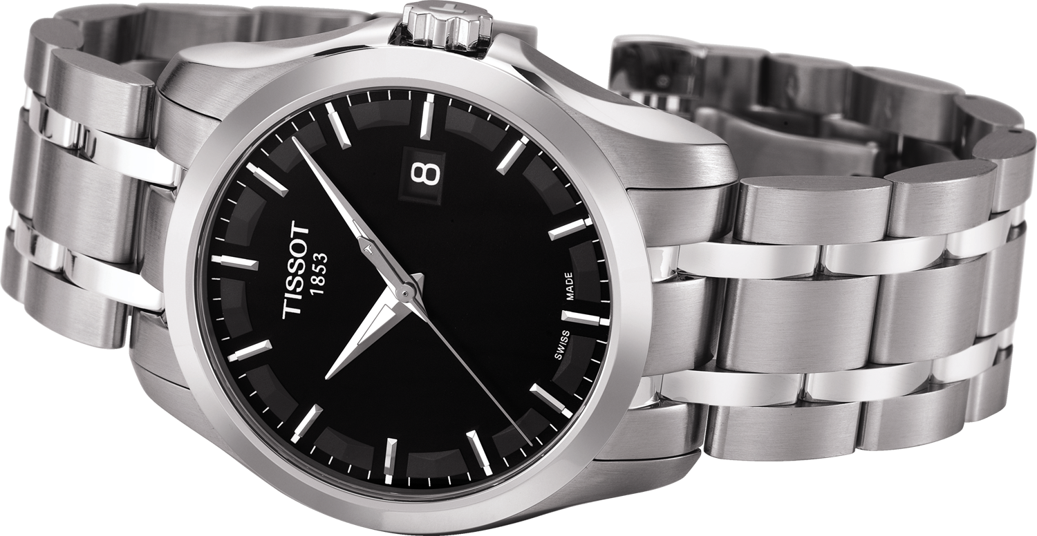  Shop Authentic Tissot T Trend Couturier Chronograph Black Dial Silver Steel Strap Watch For Men - T035.410.11.051.00 - Luxxuri