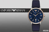  Shop Authentic Emporio Armani Renato Analog Blue Dial Black Leather Strap Watch For Men - AR2506 - Luxxuri