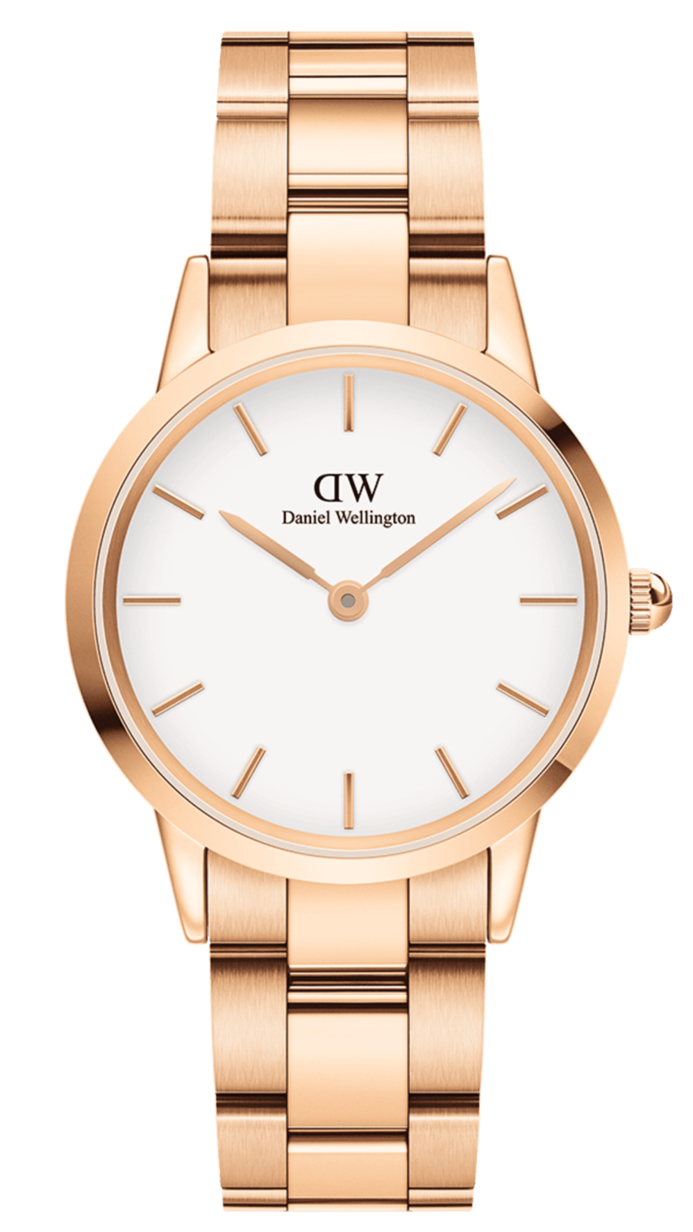  Shop Authentic Daniel Wellington Iconic Link White Dial Rose Gold Steel Strap Watch For Women - DW00100209 - Luxxuri