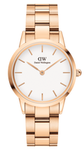  Shop Authentic Daniel Wellington Iconic Link White Dial Rose Gold Steel Strap Watch For Women - DW00100209 - Luxxuri