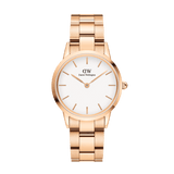  Shop Authentic Daniel Wellington Iconic Link White Dial Rose Gold Steel Strap Watch For Women - DW00100211 - Luxxuri