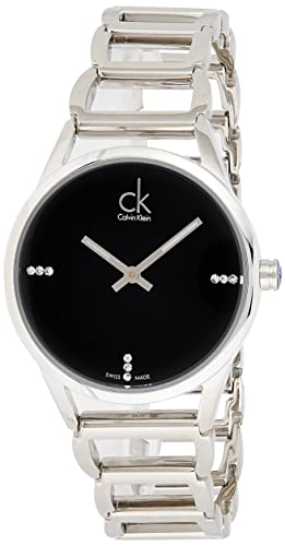  Shop Authentic Calvin Klein Stately Black Dial Silver Steel Strap Watch for Women - K3G2312S - Luxxuri