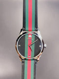  Shop Authentic Gucci G Timeless Quartz Black Dial Multicolored Black Leather Strap Watch For Men - YA1264079 - Luxxuri