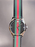  Shop Authentic Gucci G Timeless Quartz Black Dial Multicolored Black Leather Strap Watch For Men - YA1264079 - Luxxuri