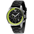  Shop Authentic Emporio Armani Chronograph Black Dial Black Rubber Strap Watch For Men - AR5865 - Luxxuri