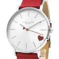 Coach Perry Silver Dial Red Leather Strap Watch for Women - 14503515