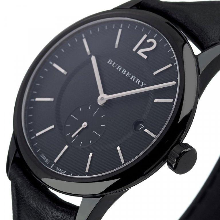 Shop Authentic Burberry The Classic Black Dial Black Leather Strap Watch for Men - BU10003 - Luxxuri