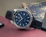  Shop Authentic Tag Heuer Aquaracer Quartz Blue Dial Black Rubber Strap Watch for Men - WAY1112.FT8021 - Luxxuri