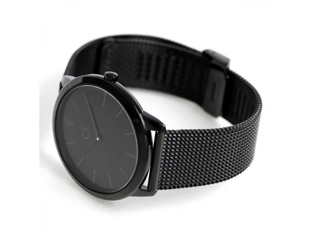  Shop Authentic Calvin Klein Minimal Black Dial Black Mesh Bracelet Watch for Men - K3M214B1 - Luxxuri