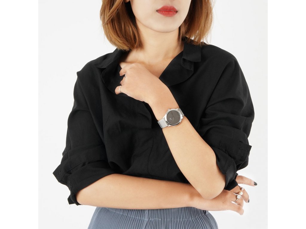  Shop Authentic Calvin Klein Minimal Grey Dial Silver Mesh Bracelet Watch for Women - K3M2212X - Luxxuri