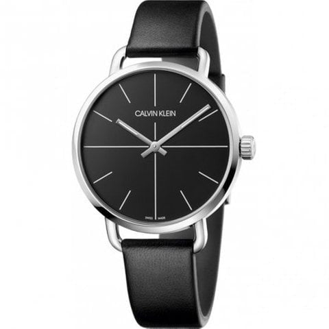  Shop Authentic Calvin Klein Evan Black Dial Black Leather Strap Watch for Men - K7B211CZ - Luxxuri