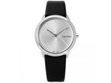 Shop Authentic Calvin Klein Minimal Silver Dial Black Leather Strap Watch for Men - K3M221CY - Luxxuri