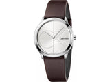  Shop Authentic Calvin Klein Minimal Silver Dial Brown Leather Strap Watch for Men - K3M221G6 - Luxxuri