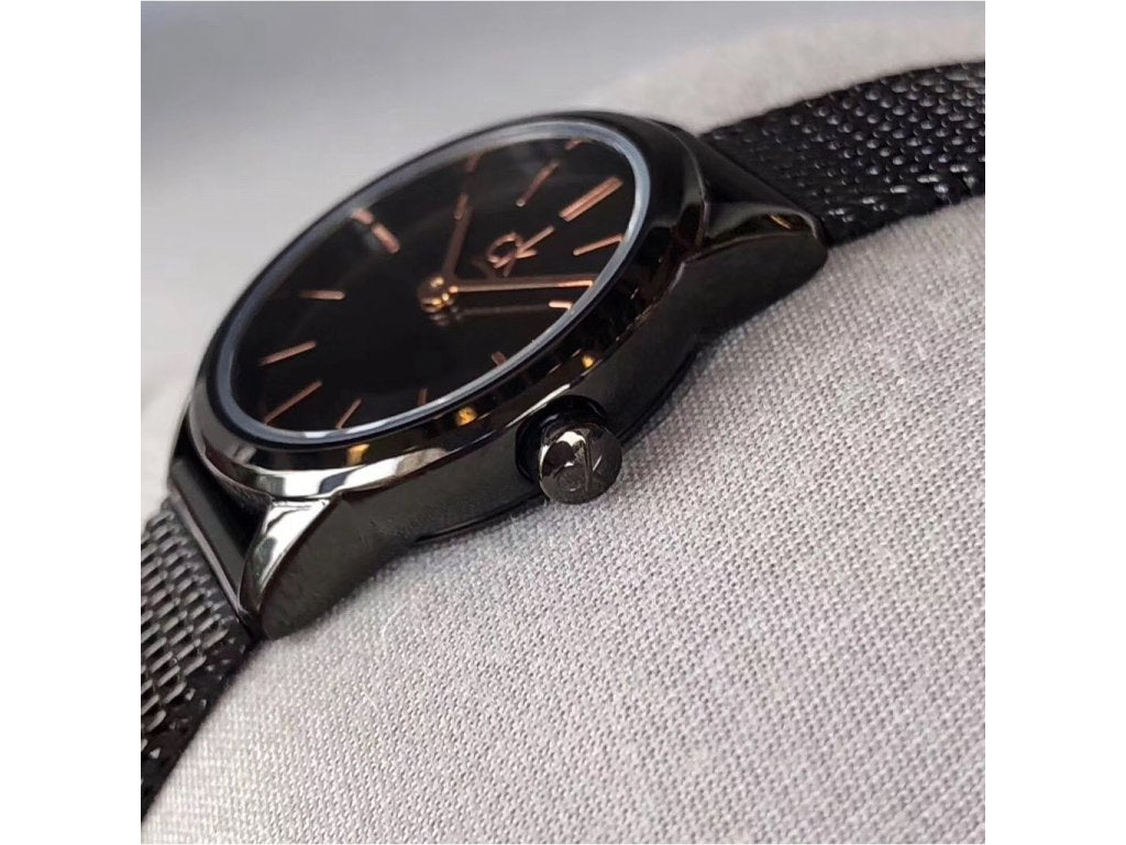  Shop Authentic Calvin Klein Minimal Black Dial Black Mesh Bracelet Watch for Women - K3M23421 - Luxxuri