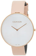  Shop Authentic Calvin Klein Full Moon Silver Dial Pink Leather Stap Watch for Women - K8Y236Z6 - Luxxuri