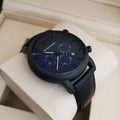  Shop Authentic Emporio Armani Luigi Analog Blue Dial Black Leather Strap Watch For Men - AR11351 - Luxxuri
