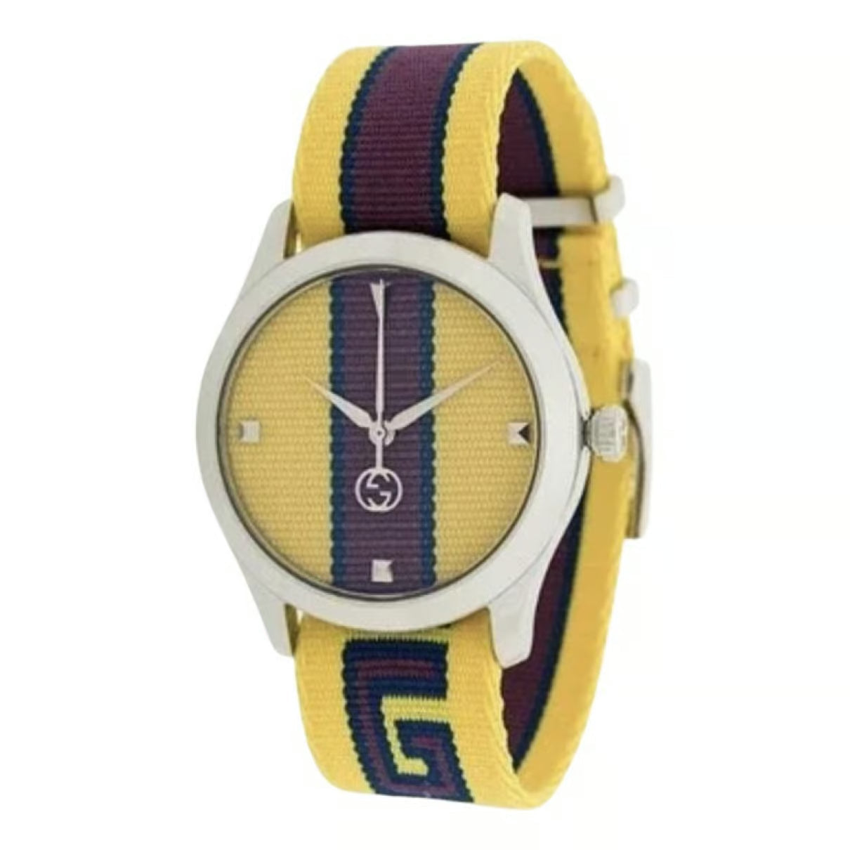  Shop Authentic Gucci G Timeless Quartz Yellow & Purple Dial Yellow & Purple NATO Strap Watch For Men - YA1264069 - Luxxuri