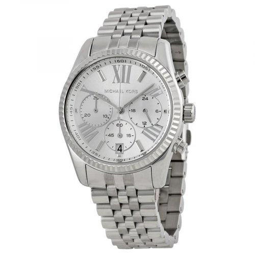  Shop Authentic Michael Kors Lexington Silver Dial Silver Steel Strap Watch for Women - MK5555 - Luxxuri