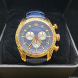  Shop Authentic Versace V-Ray Blue Chronograph Blue Dial Blue Leather Strap Watch for Men - VDB030014 - Luxxuri