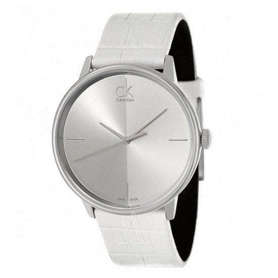  Shop Authentic Calvin Klein Accent White Dial White Leather Strap Watch for Women - K2Y2Y1K6 - Luxxuri