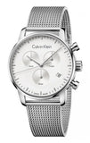  Shop Authentic Calvin Klein High Noon Silver Dial Silver Mesh Bracelet Watch for Men - K8M27126 - Luxxuri