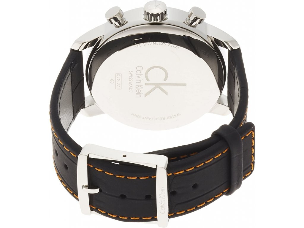  Shop Authentic Calvin Klein City Chronograph Black Dial Black Leather Strap Watch for Men - K2G271C1 - Luxxuri