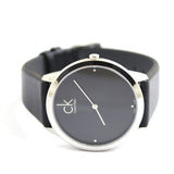  Shop Authentic Calvin Klein Minimal Diamonds Black Dial Black Leather Strap Watch for Men - K3M211CS - Luxxuri