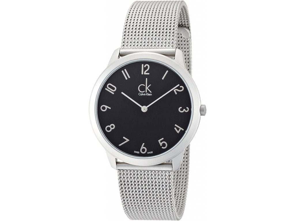  Shop Authentic Calvin Klein Minimal Black Dial Silver Mesh Bracelet Watch for Men - K3M51151 - Luxxuri