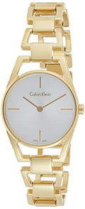  Shop Authentic Calvin Klein Dainty White Dial Gold Steel Strap Watch for Women - K7L23546 - Luxxuri
