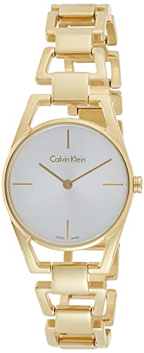  Shop Authentic Calvin Klein Dainty White Dial Gold Steel Strap Watch for Women - K7L23546 - Luxxuri