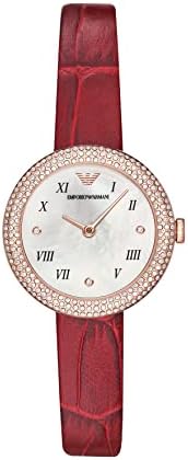  Shop Authentic Emporio Armani Rosa Two Hand White Dial Red Leather Strap Watch For Women - AR11357 - Luxxuri