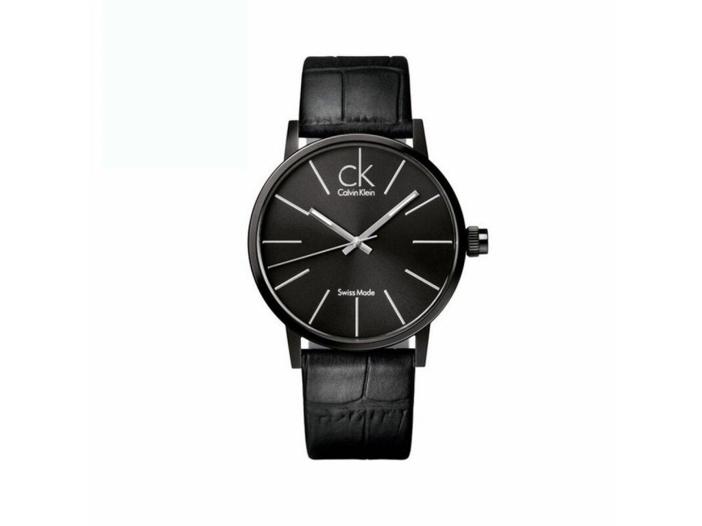  Shop Authentic Calvin Klein Black Dial Black Leather Strap Watch for Women - K7622401 - Luxxuri