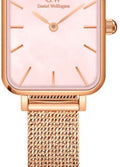  Shop Authentic Daniel Wellington Quadro Pressed Melrose Pink Dial Pink Mesh Bracelet Watch For Women - DW00100510 - Luxxuri