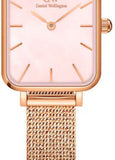  Shop Authentic Daniel Wellington Quadro Pressed Melrose Pink Dial Pink Mesh Bracelet Watch For Women - DW00100510 - Luxxuri