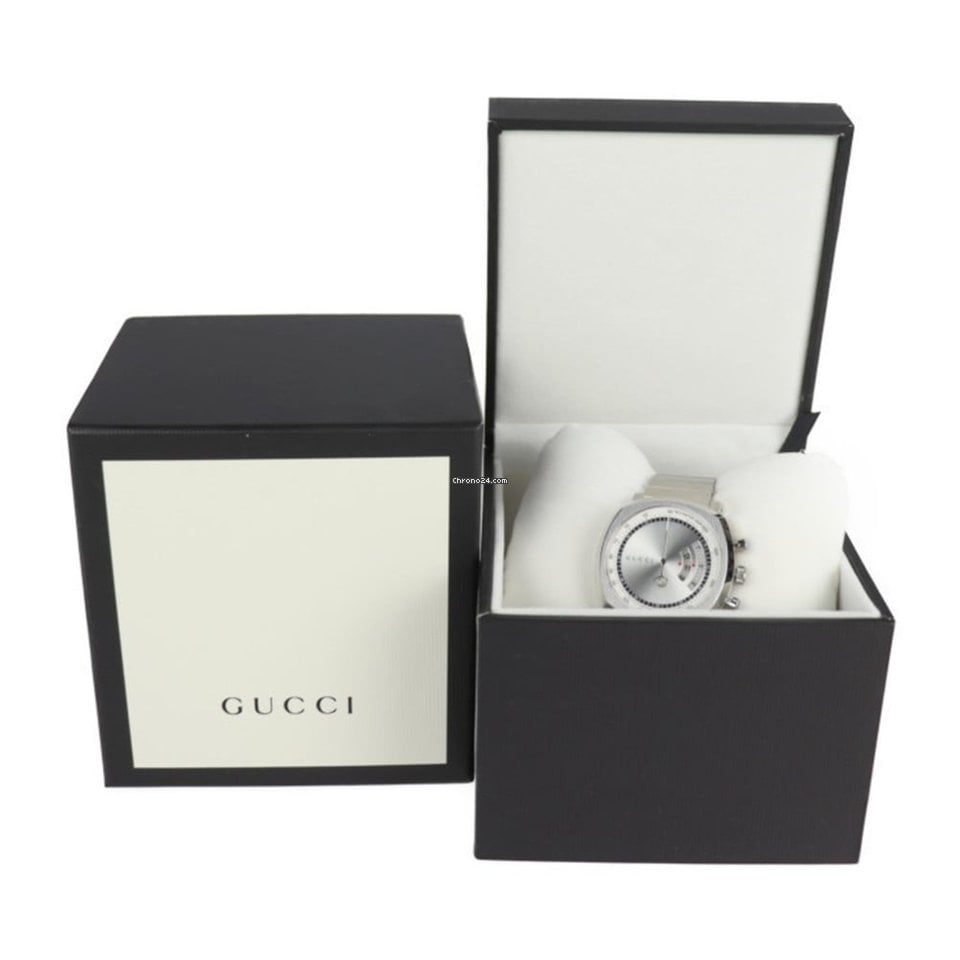  Shop Authentic Gucci Grip Collection Quartz Silver Dial Silver Steel Strap Watch For Men - YA157302 - Luxxuri