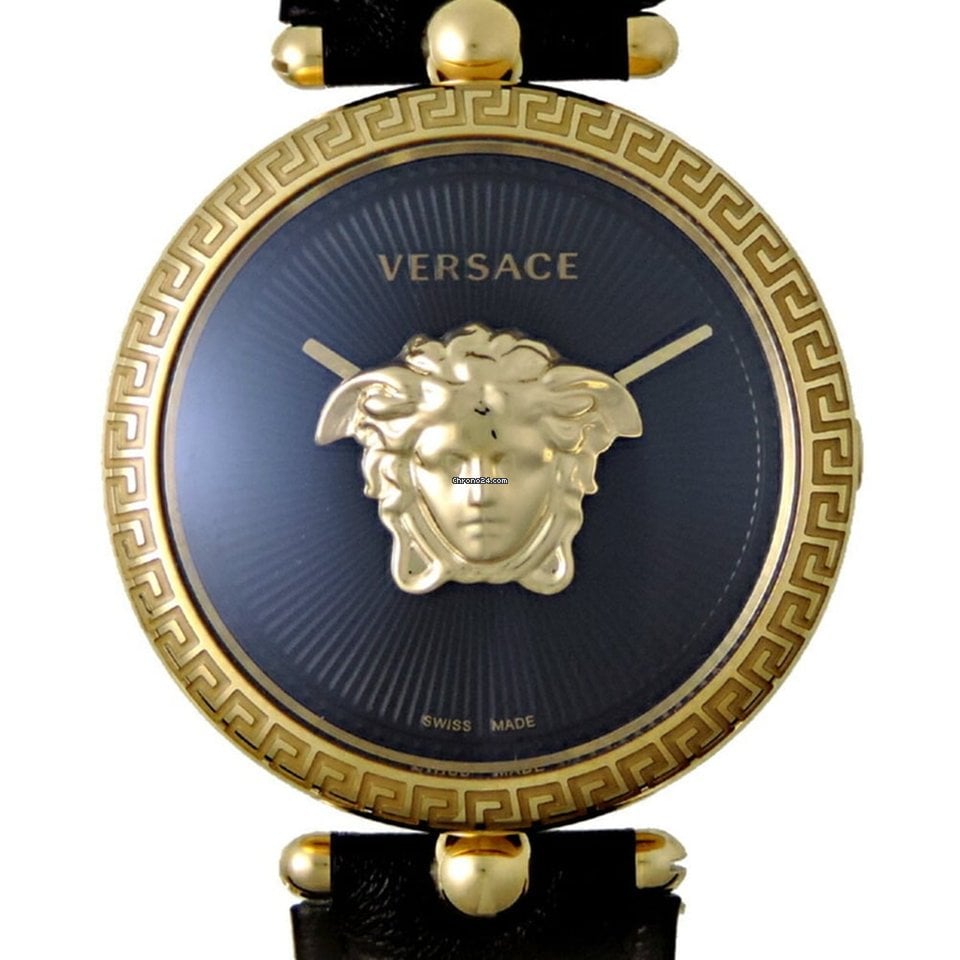  Shop Authentic Versace Palazzo Empire Black Dial Black Leather Strap Watch for Women - VCO020017 - Luxxuri