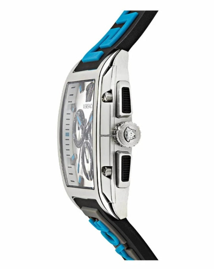  Shop Authentic Versace Dominus Chronograph Silver Dial Black Rubber Strap Watch For Men - VE6H00123 - Luxxuri