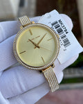  Shop Authentic Michael Kors Jaryn Quartz Gold Dial Gold Steel Strap Watch For Women - MK3784 - Luxxuri