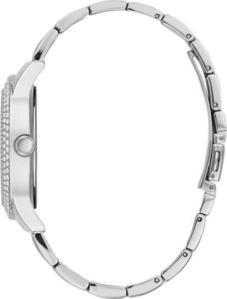  Shop Authentic Guess Bedazzle Diamonds Silver Dial Silver Steel Strap Watch For Women - W1097L1 - Luxxuri